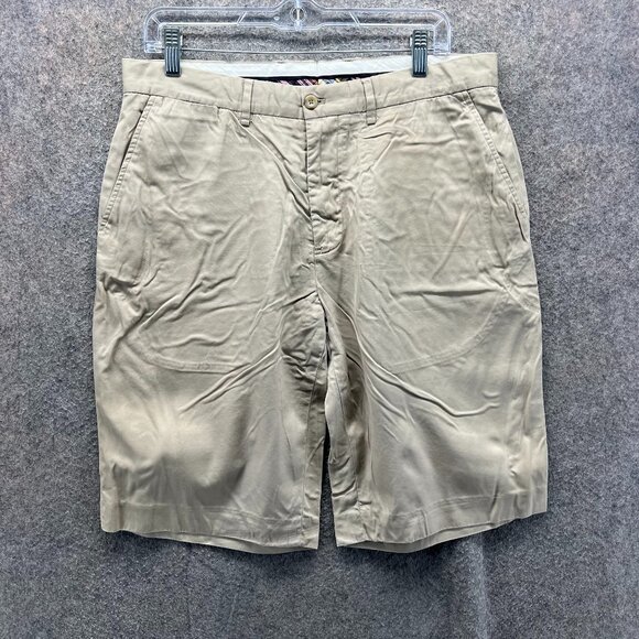 Vintage Polo Ralph Lauren Shorts Mens 34 Beige Chino Flat Front Tan Khaki Cotton - Picture 1 of 12